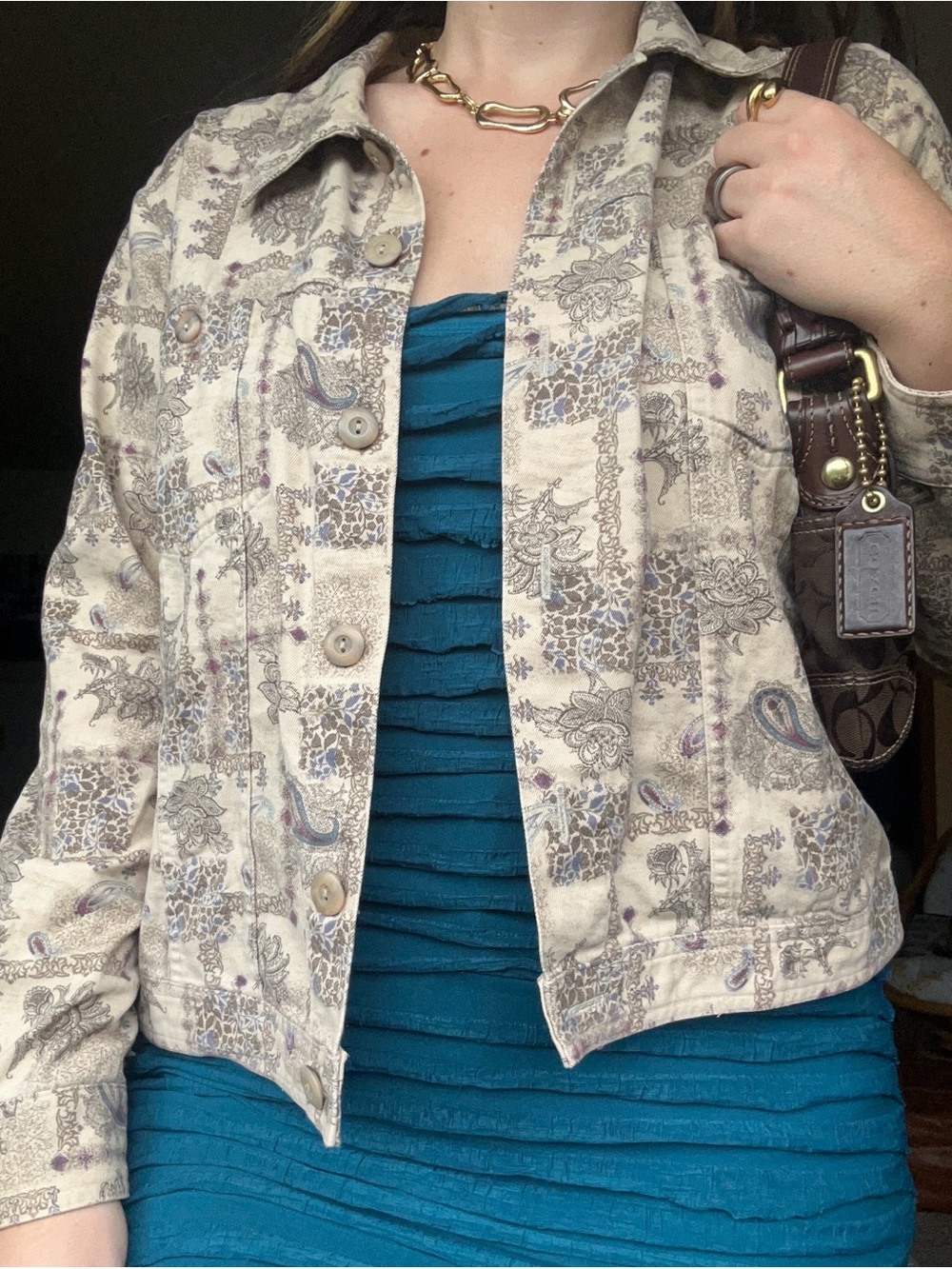 Y2K Paisley Button-Up Jacket